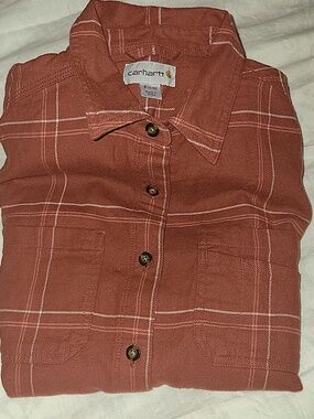 Carhartt Womens Plaid Long Sleeve Shirt With 2 Pockets